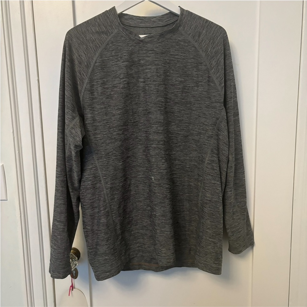 Lands' End Gray Rash Guard Swim Top - Picture 2 of 7